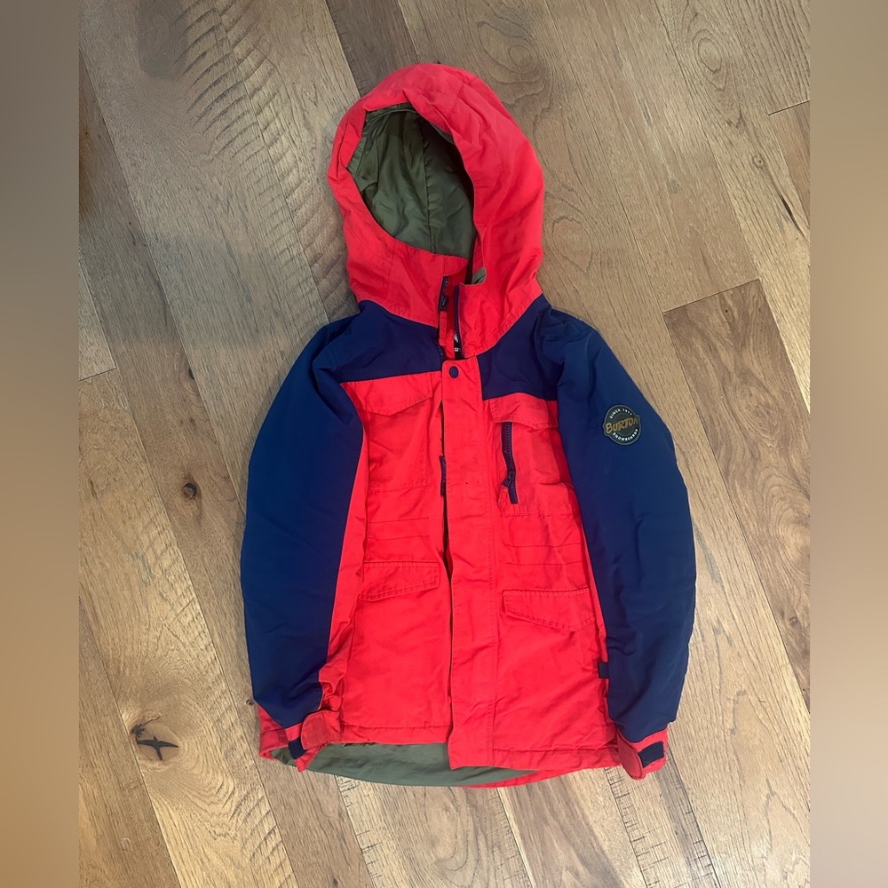 Burton Kids Puffer Jacket in Red and Blue